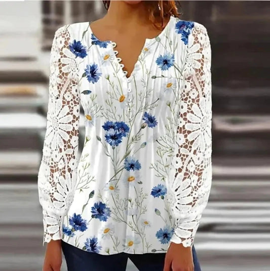 Elegant Loose Shirt Woman Temperament Casual  Shirt Women Long sleeve Printed Woman Shirt Weekend