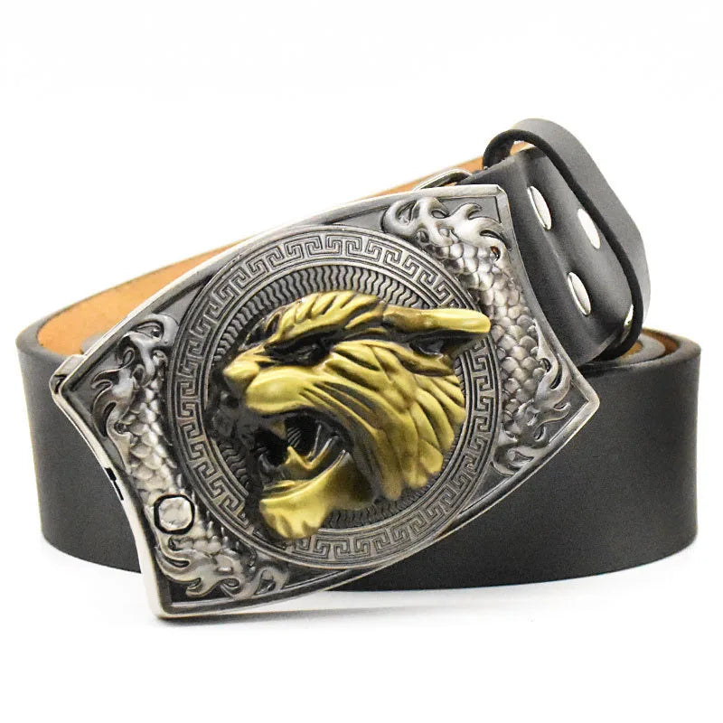 Metal West Cowboy Belt Buckle With Knife  Jeans Accessories Fit 3.8CM-4CM