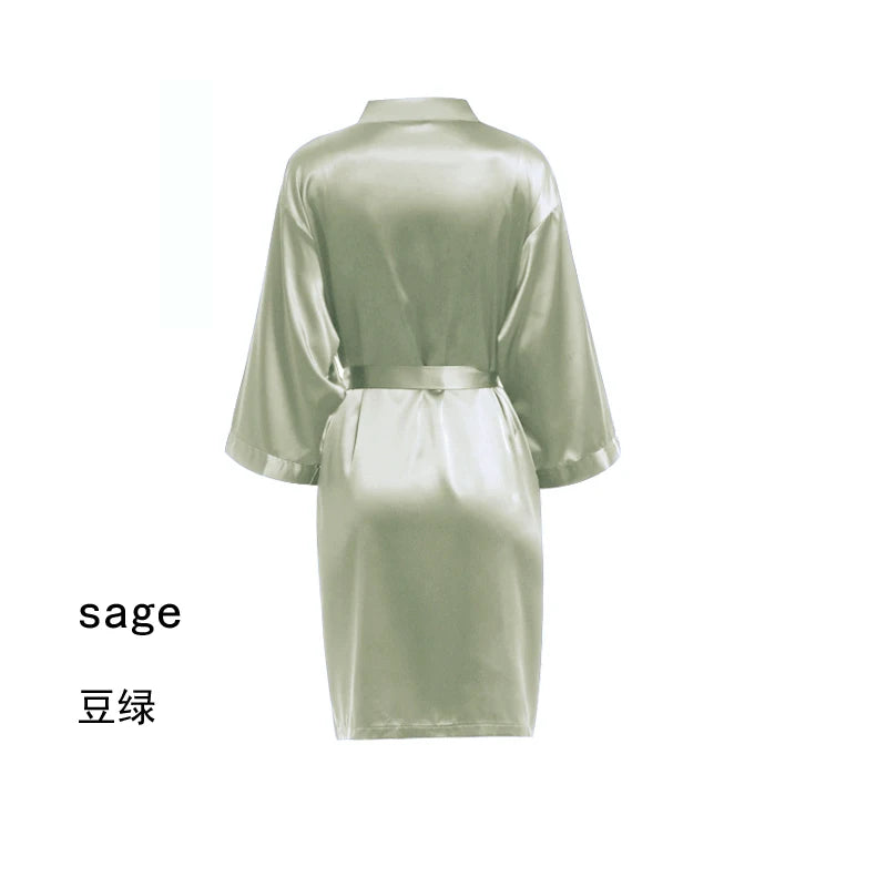 Women Matte Satin Plain colors thick satin Sleepwear Casual Home wear
