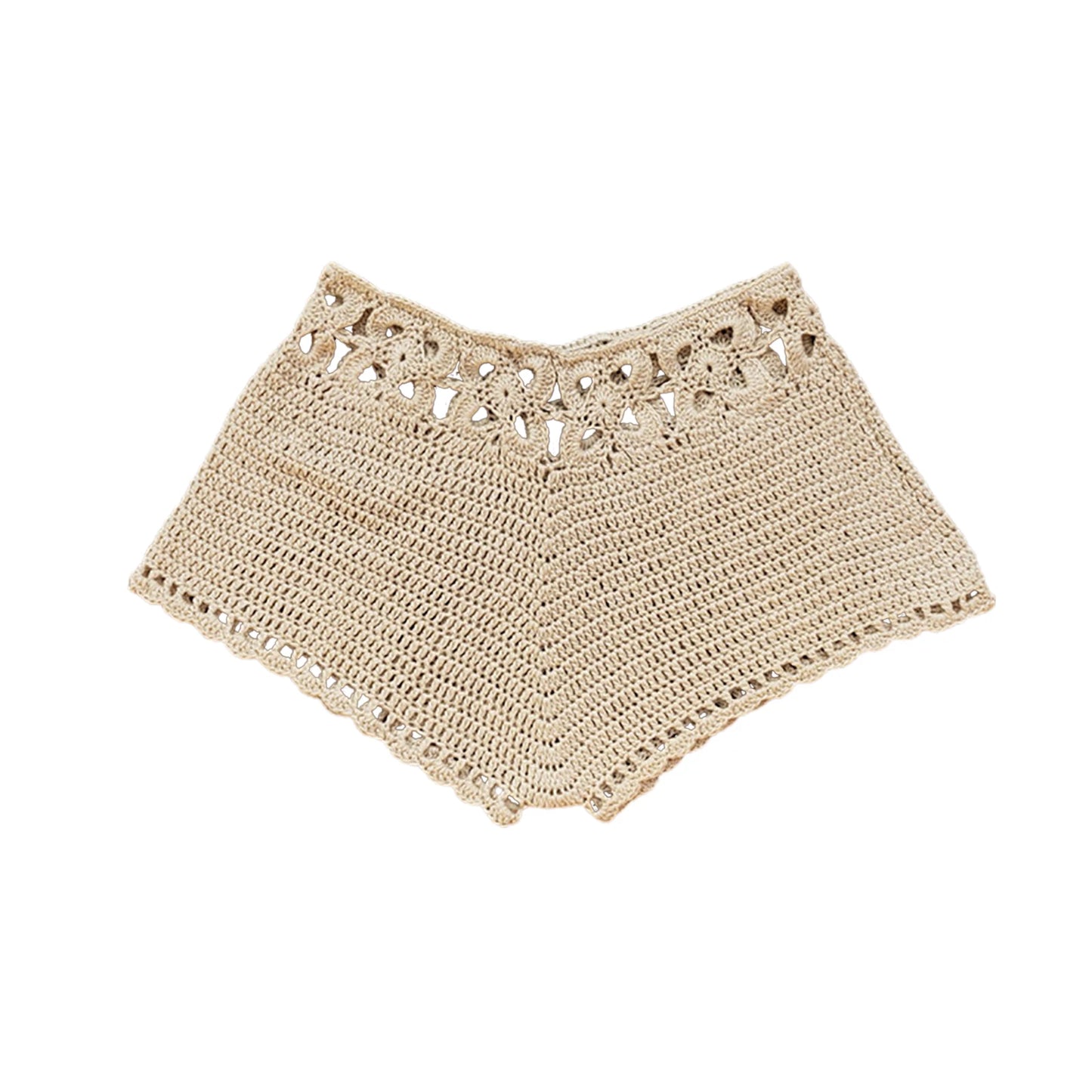 Crochet Cutout Bathing Suit Bottoms Drawstring Beach Board Shorts