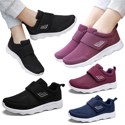 Walking Sneakers Comfortable Fashion Sneakers Adjustable Closure Orthopedic Shoes Lightweight for Swollen Feet