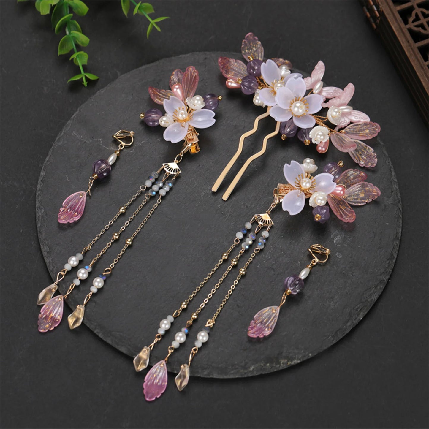 Hair Accessories & Earrings Set Hair Clip Hairpins Hair comb Bridal Headdress Retro Hair Accessories Headwear Gift Earrings