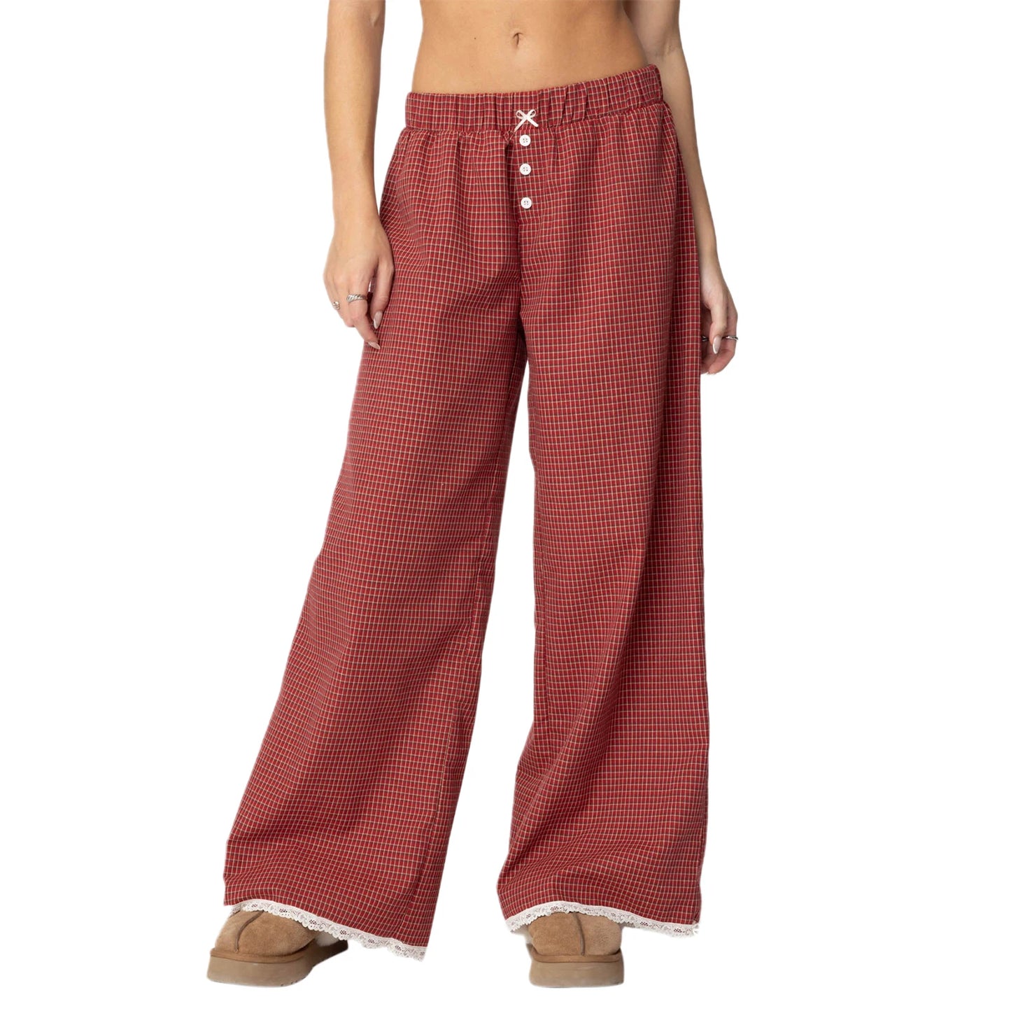 Women High Waist Wide Leg Pants Retro Floral Print Palazzo Trousers Casual Loose Fit Streetwear Fashion