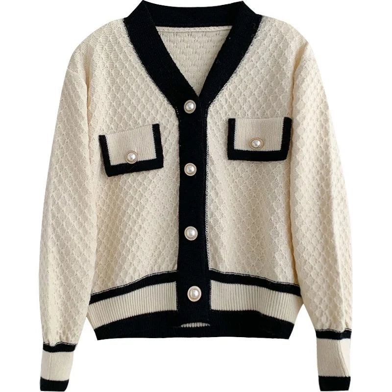 Women's Fashion Loose Long-sleeved Knit Sweater Cardigans Outwear Coat