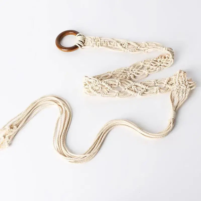 Weaving Tassel Waist Rope for Women Versatile Dress Decoration Knotted Thin Waist Rope Wax Thread Knotted Waist Belt