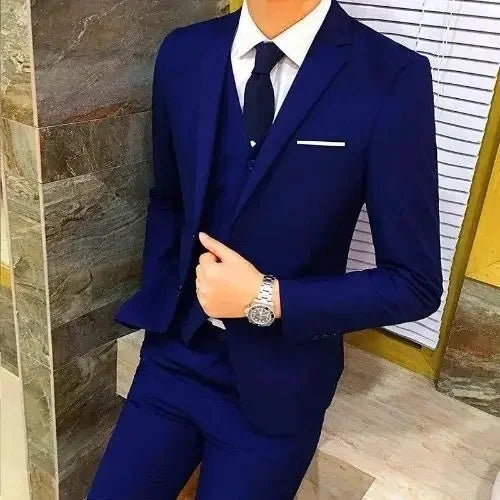 Men's Casual Suit Three-Piece Set Slimming Western-Style Clothes Professional Business Attire For Youth Student