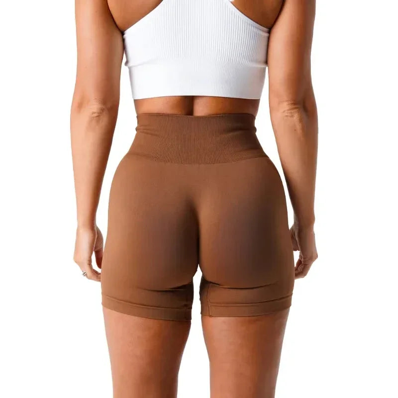 Spandex Solid Seamless Shorts  Workout  Fitness  Yoga