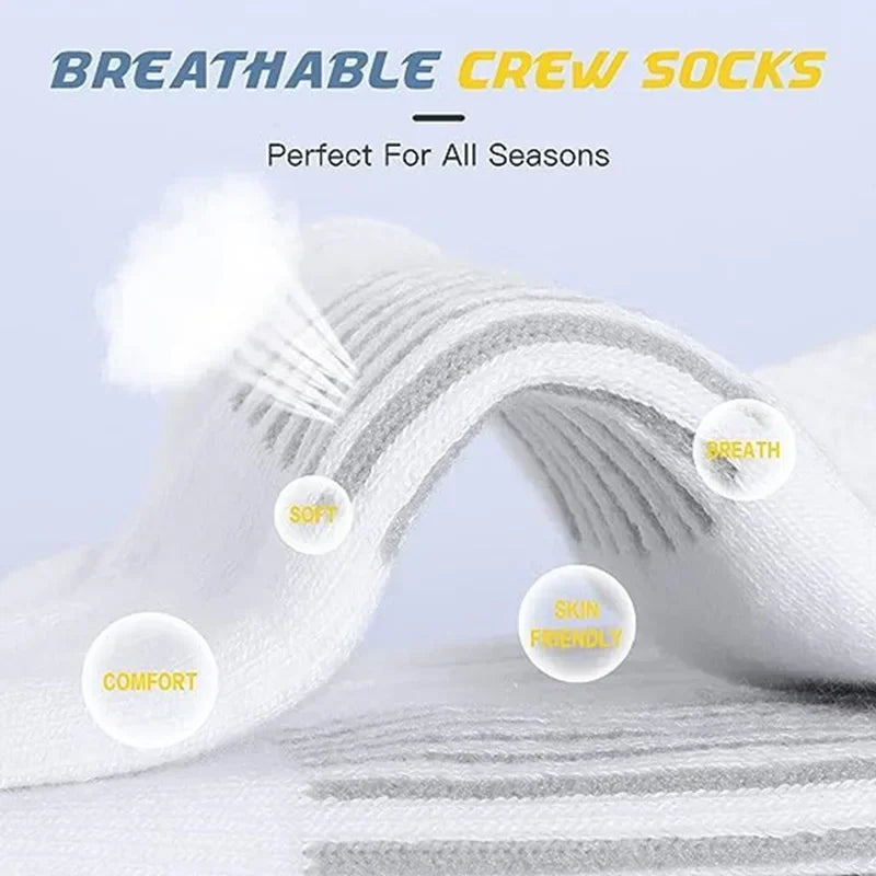 6/10/30Pairs of High-Quality Soft and Comfortable Men's Running Socks Summer Sweat Wicking and Breathable Basketball Sports Sock