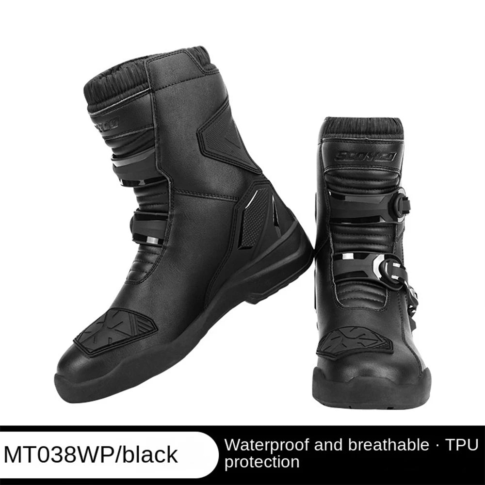 Motorcycle anti-fall riding shoes anti-slip wear-resistant waterproof breathable rally boots protective moto cross-country