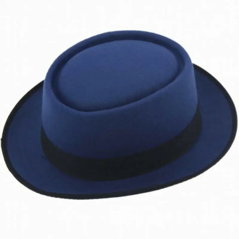 Vintage Style Wool Felt Trilby Hat Classic Jazz Retro Fedora Panama Hat