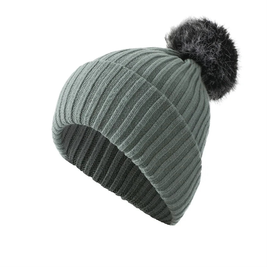 Beanie Hats One Piece Fleece Lined Knit