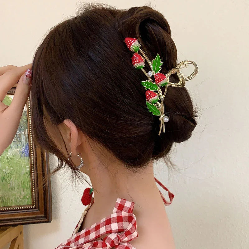 Flower Hair Claw Clip Ponytail Grab Hair Clips Shark Clip Woman Hairpins For Girl Hair Accessories Headdress