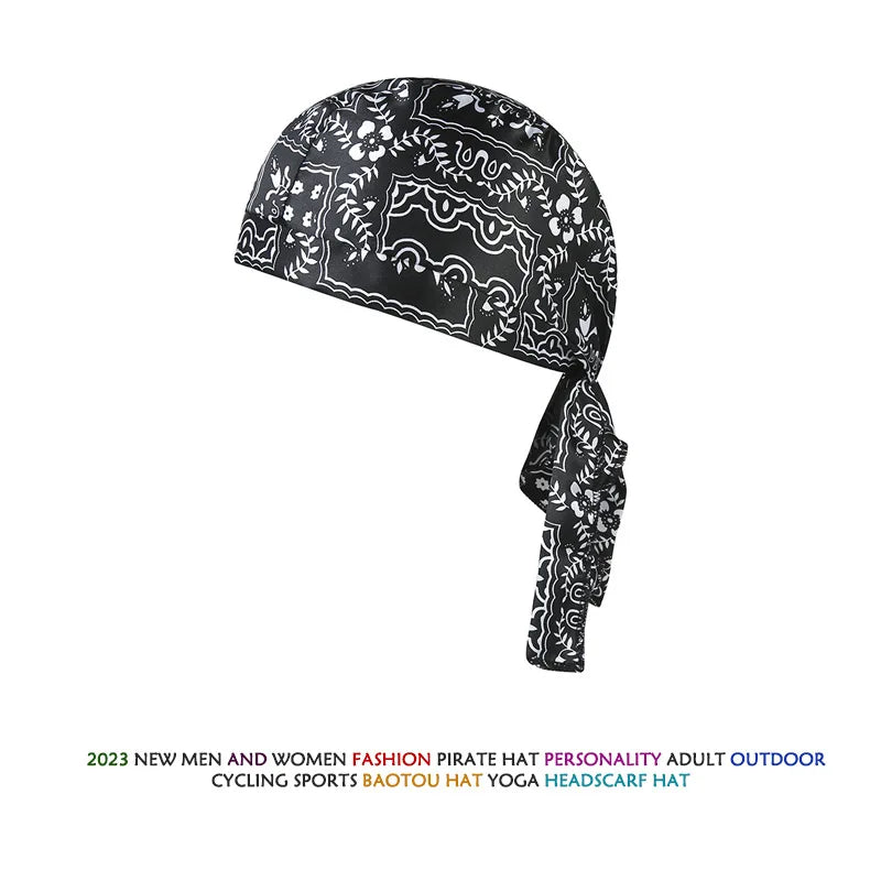 Pirate Hat Camouflage Headband Summer Handkerchief Head  Cycling Hood Sun Protection Sports Breathable Printed Headscarf