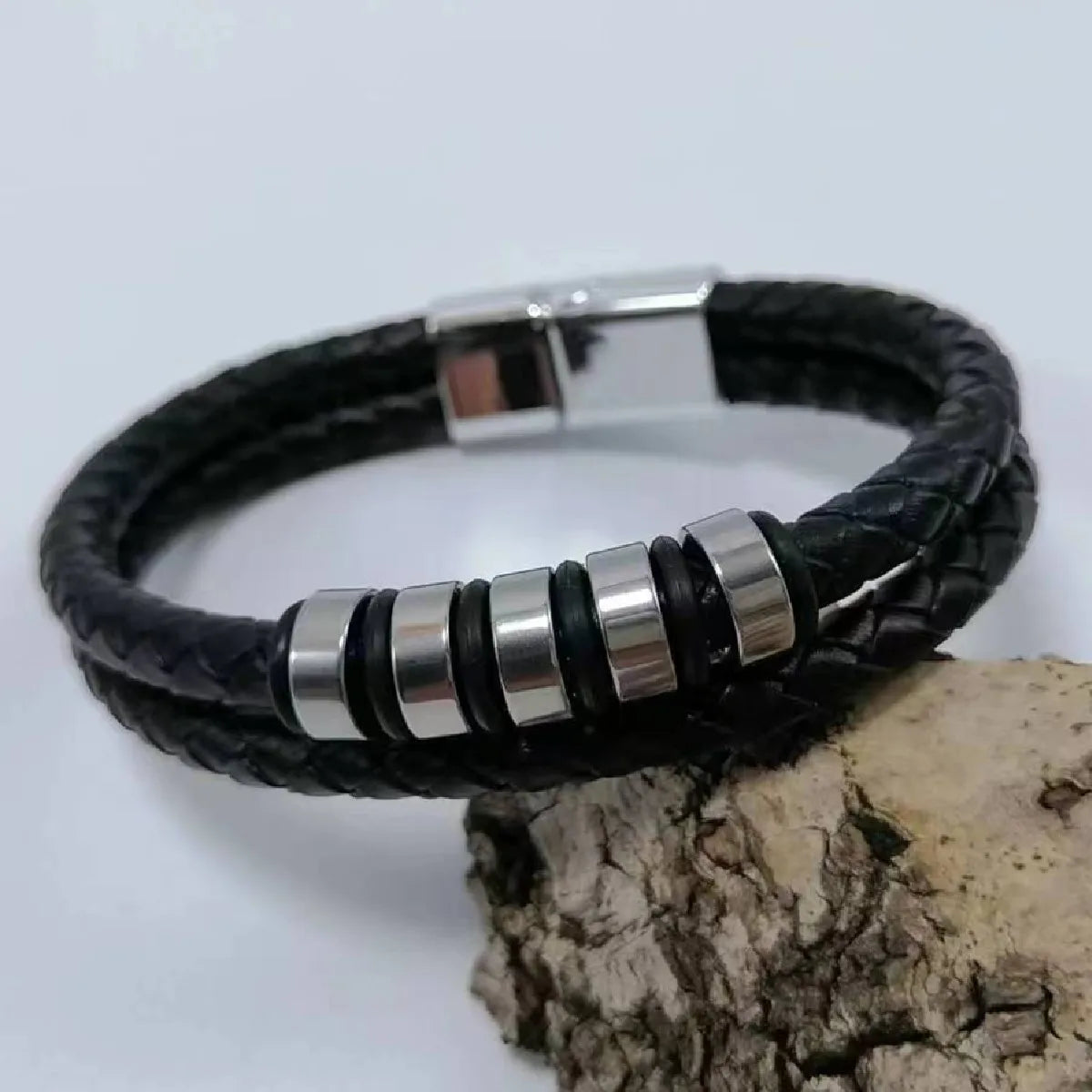 Tree Male Unique Design Trendy Vintage Cuff Men Bracelets PU Leather Bracelets Bangles for Men Jewelry