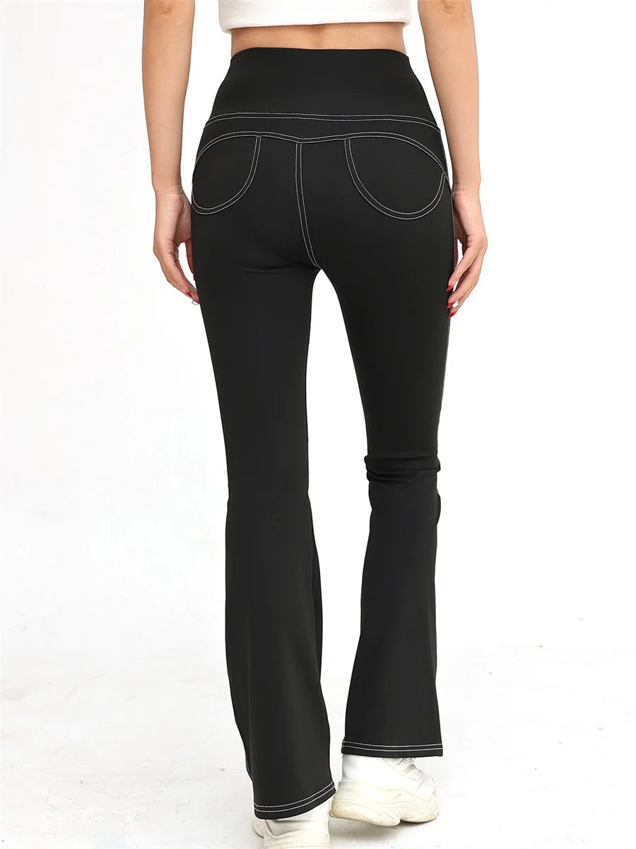 High Waist Yoga Leggings with Pockets Tummy Control Workout Pants Stretchy Athletic Tights