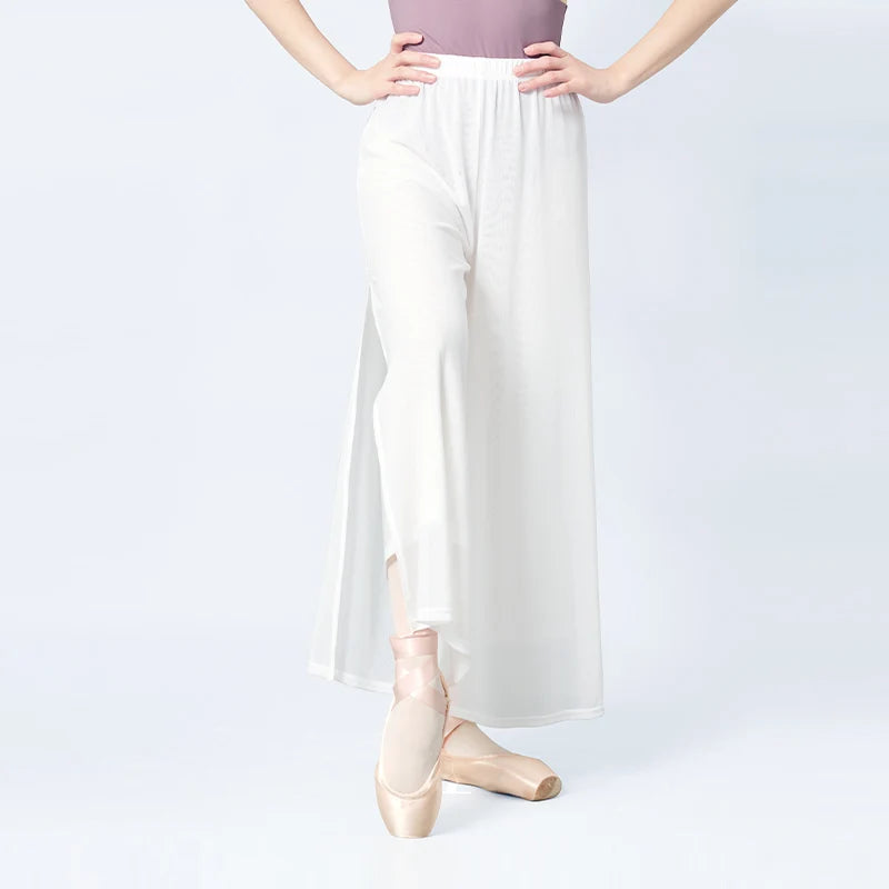 Sport Pants Fitness Yoga Pants Wide Leg Pants Double Layers Mesh Running Dance Pants Adult Long Pants
