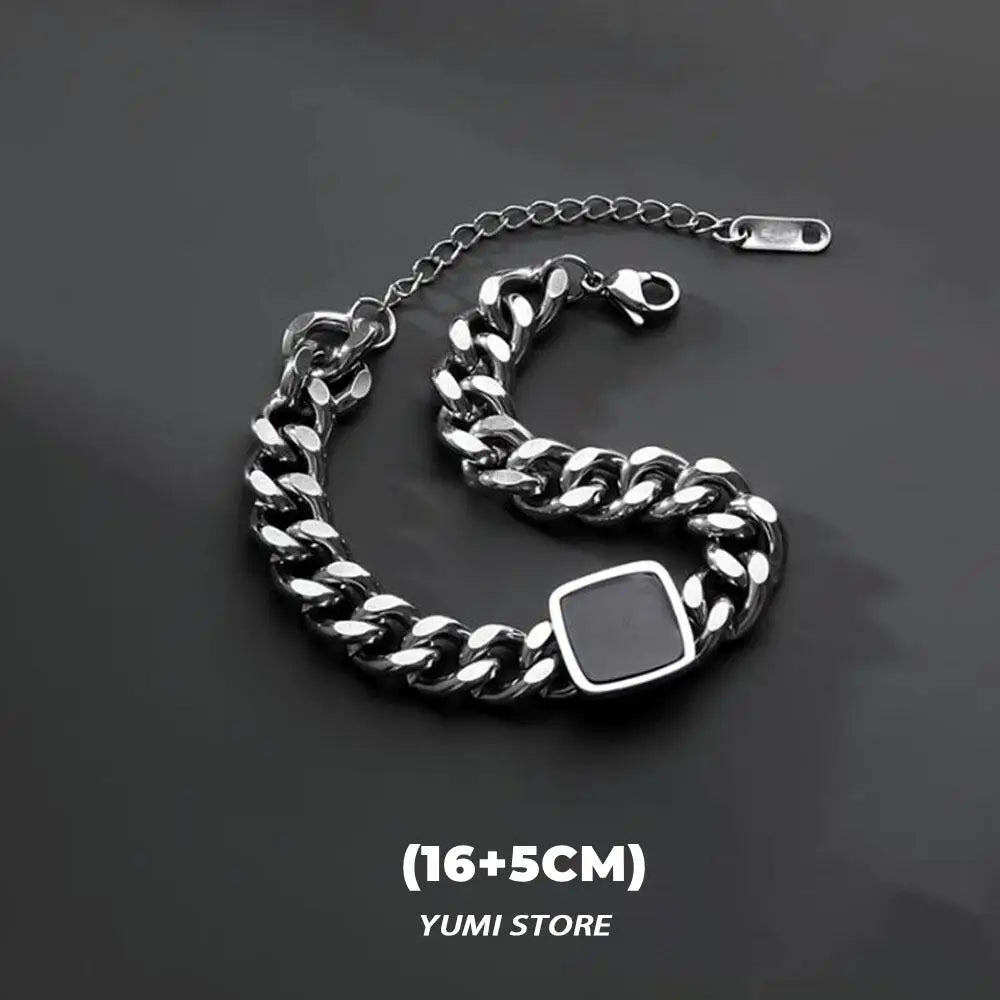 Retro Flame Cross Bracelet For Men Woman Hip Hop Titanium Steel Splice Chain Charm Unisex Jewelry
