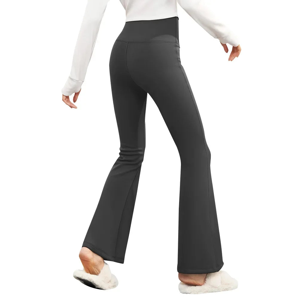 Winter Warm Thick Yoga Pants Flare Leggings High Waist Stretchy Breathable Fitness Trouser