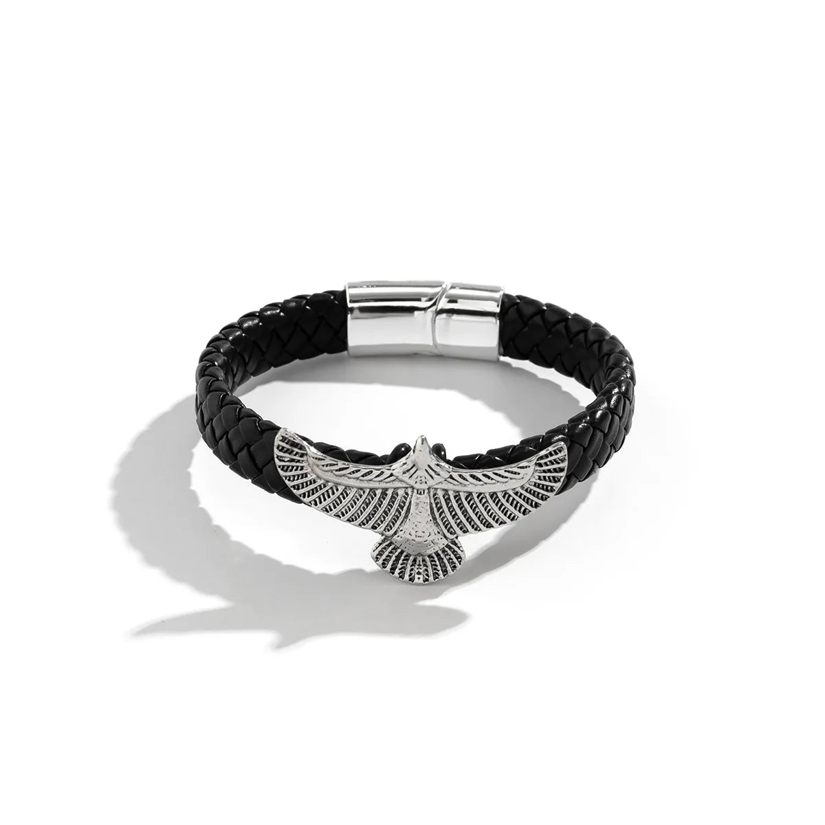 1PC Fashion Eagle Bracelet for Men Black Leather Hand Band with Magnetic Charm Bracelet Clasp Men's Accessories Gifts