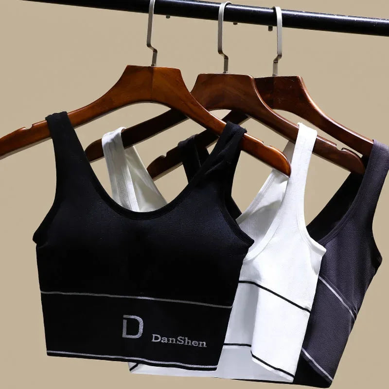 U-Shaped Women's Seamless Yoga Bra  Push Up Sports Top Shockproof Crop Top Anti-sweat Fitness Underwear All-Match Vest