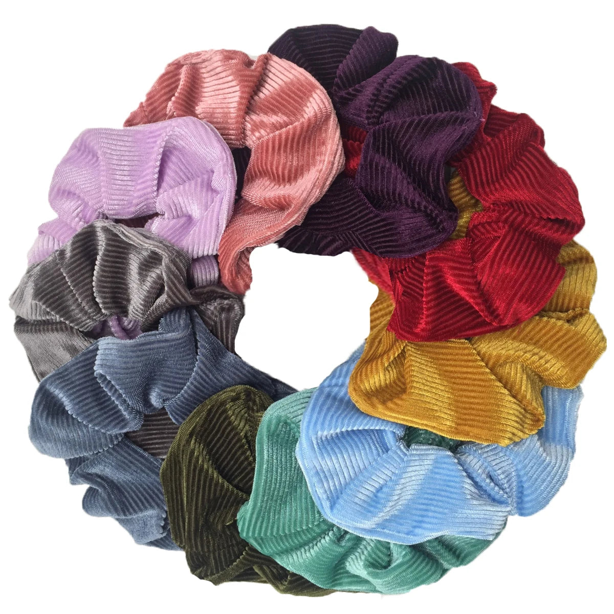 10/6/1pc hair scrunchies headband women ties velvet solid color Black set pack