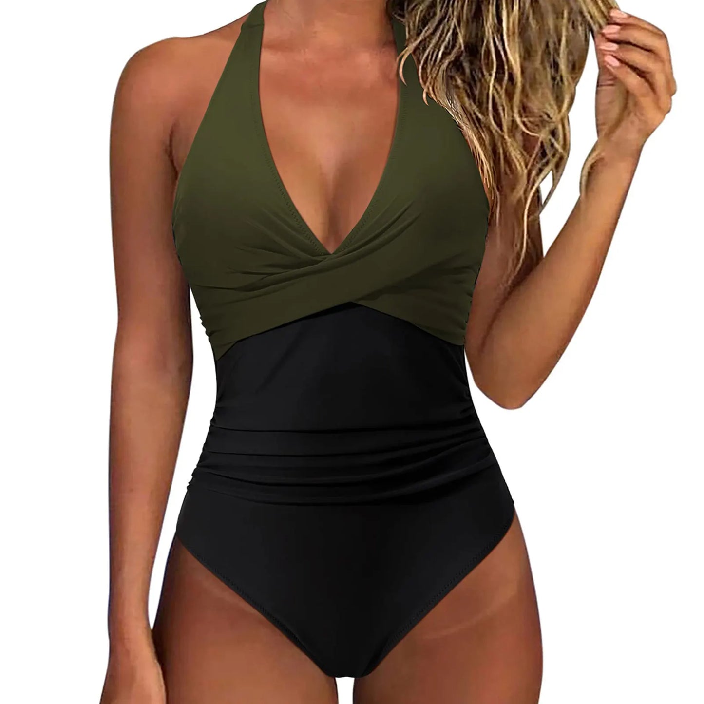 Print One Piece Swimsuit Women Sexy Pleated Bathing Suit Leopard Printed Bodysuit Bikini Set Summer Fashion