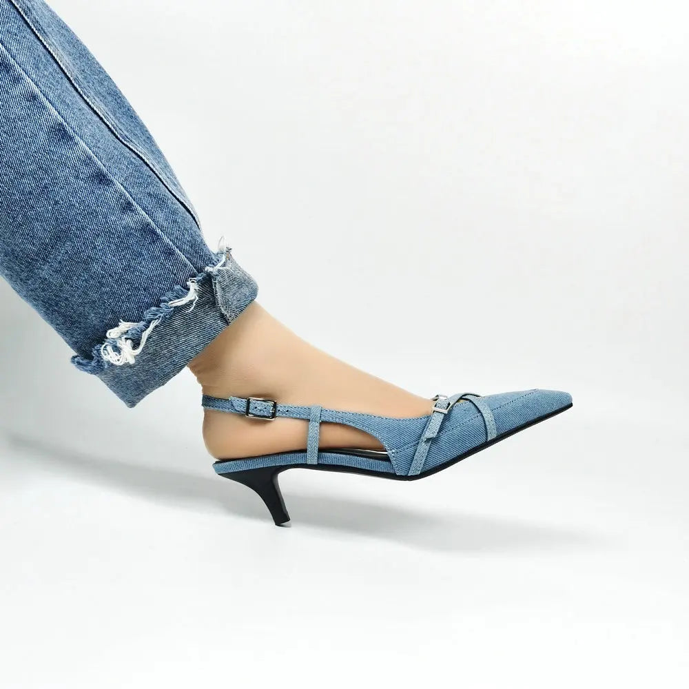 Sexy Women's High Heels Pumps Shoes Sandals Slingbacks Patent leather Pointed Toe Party Wedding Shoe Office Black
