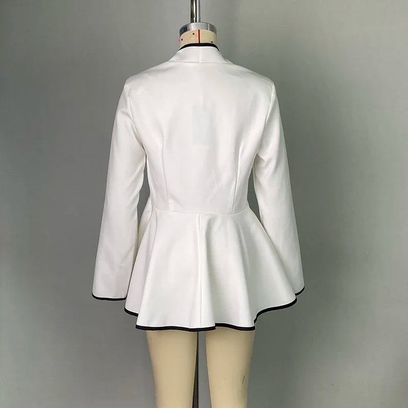 Women’s Original Jacket Outerwear Deep V-Neck Long Sleeves Buttoned Slim Elegant Ladies Clothing Tops
