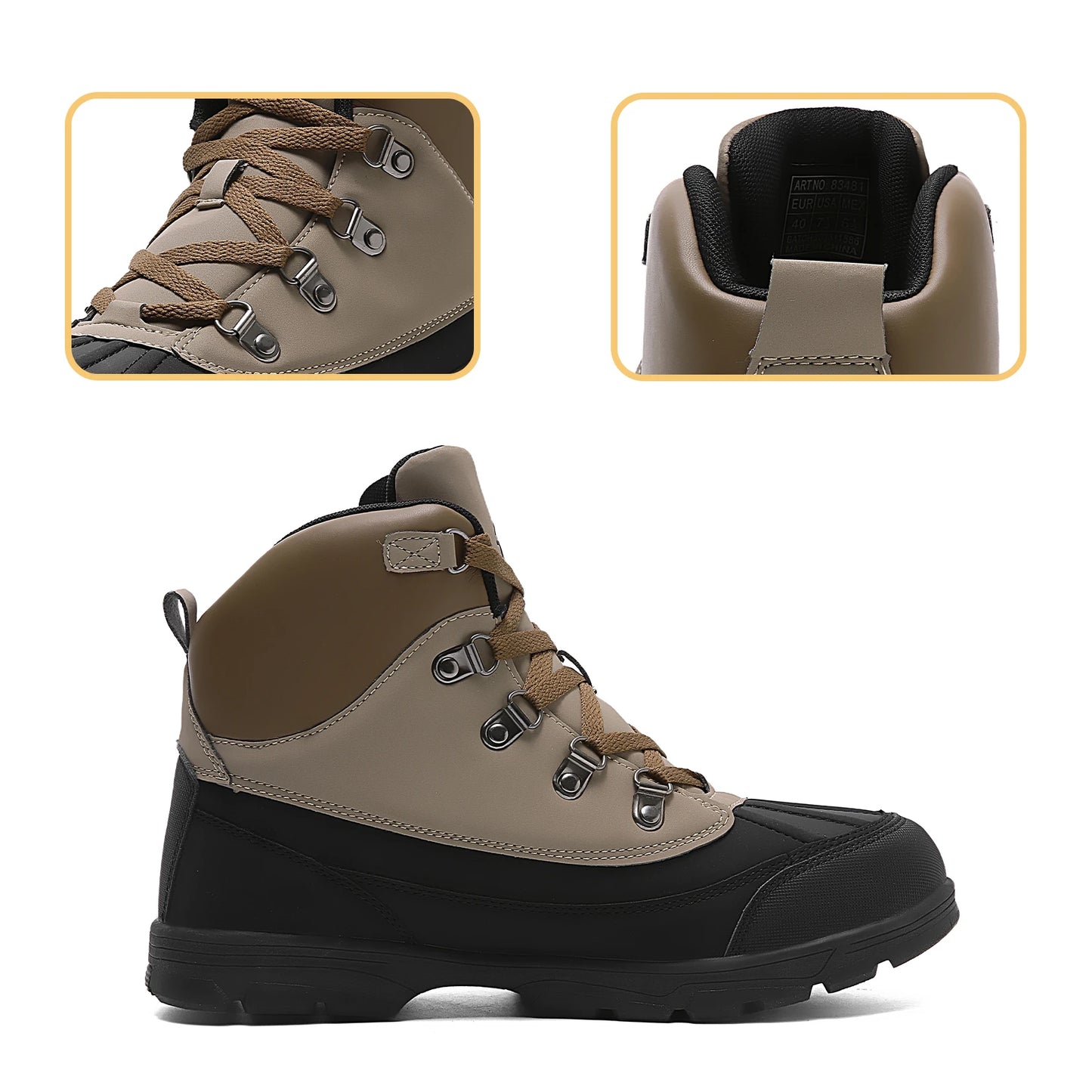 Hiking Boots High Tops Comfortable Lace-up Sports Boots Outdoor Hiking Shoes