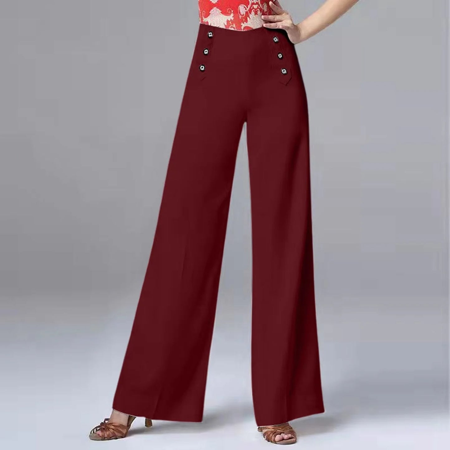 High Waisted Pants For Women Social Dance Wide Leg Pants Slimming And Versatile Pants