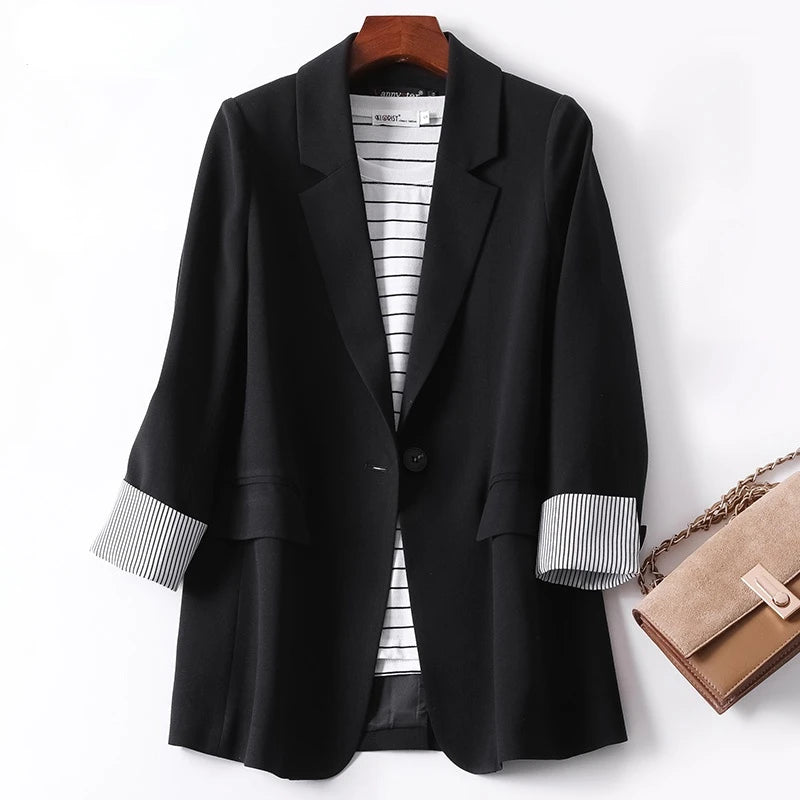 Ladies Long Sleeve Spring Casual Blazer Business Suits Work Office Blazer  Woman Jacket