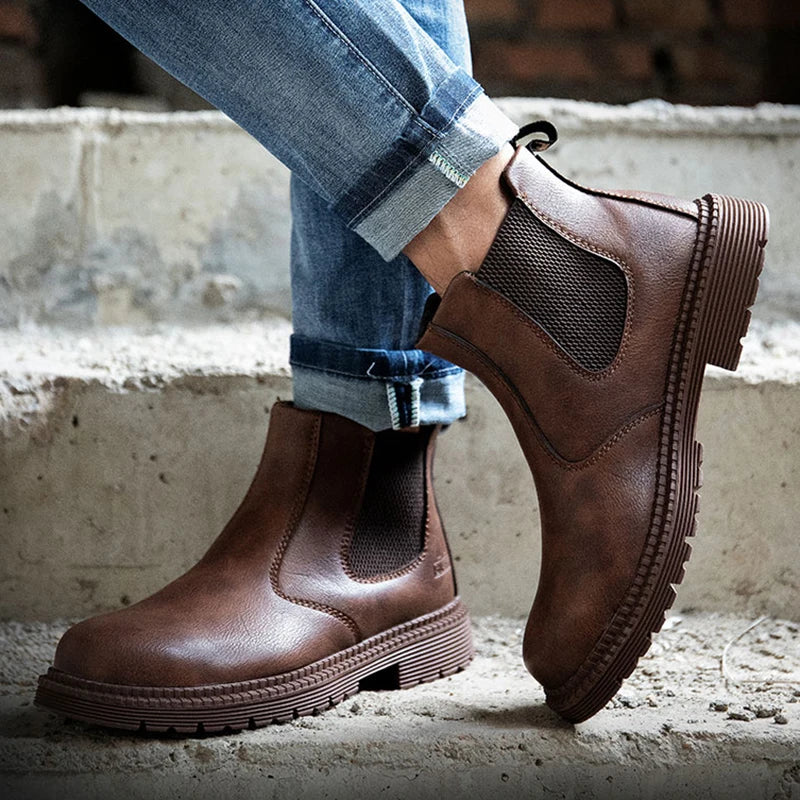 Safety Shoes Men's Work Steel Toe Caps Boots Male Indestructible Protective Shoes Puncture-Proof Security Footwear Work Boots