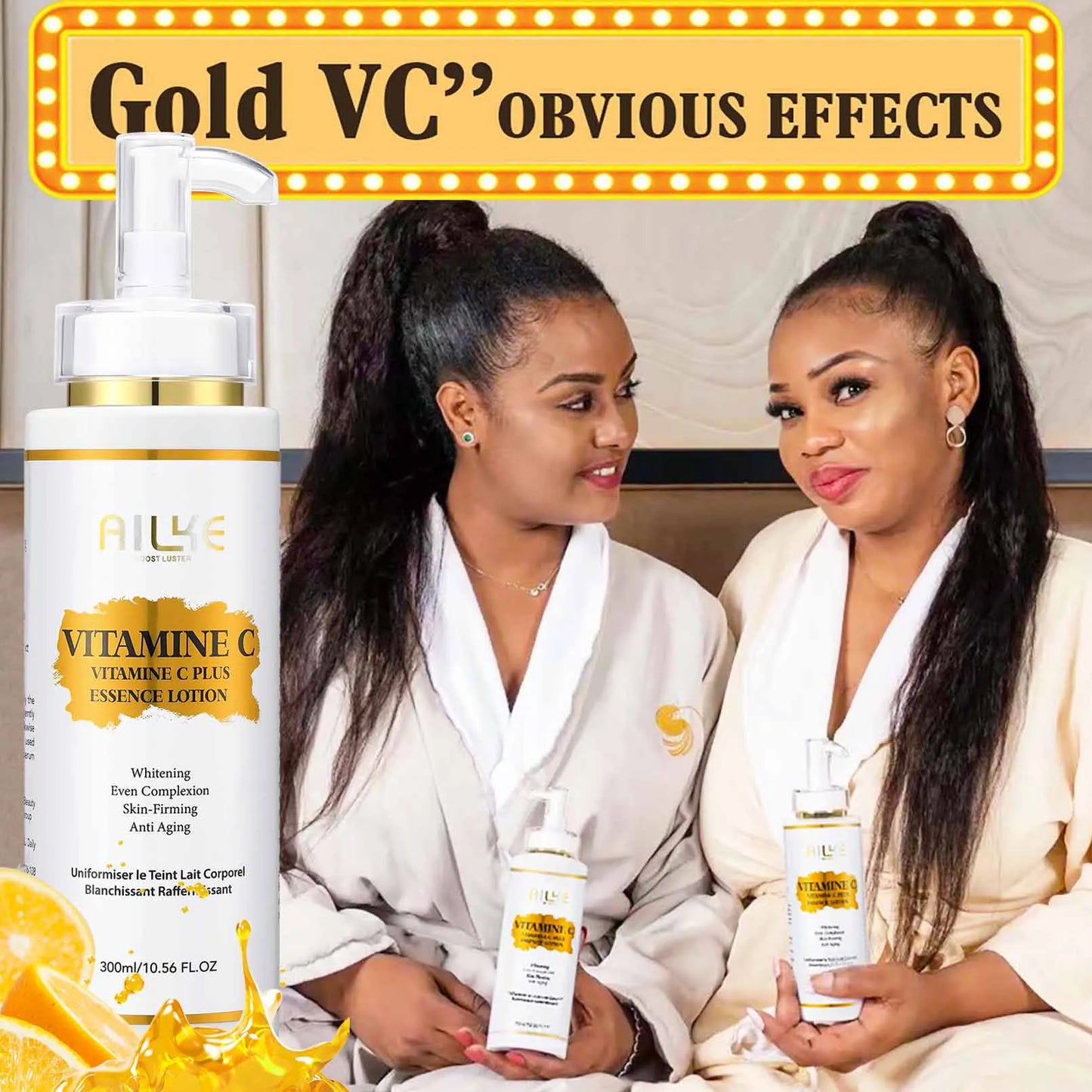 Vitamin C Skin Care Kit, With Lightening Body Lotion, Even Skin Tone Cream, Whitening Serum, Brightening Soap