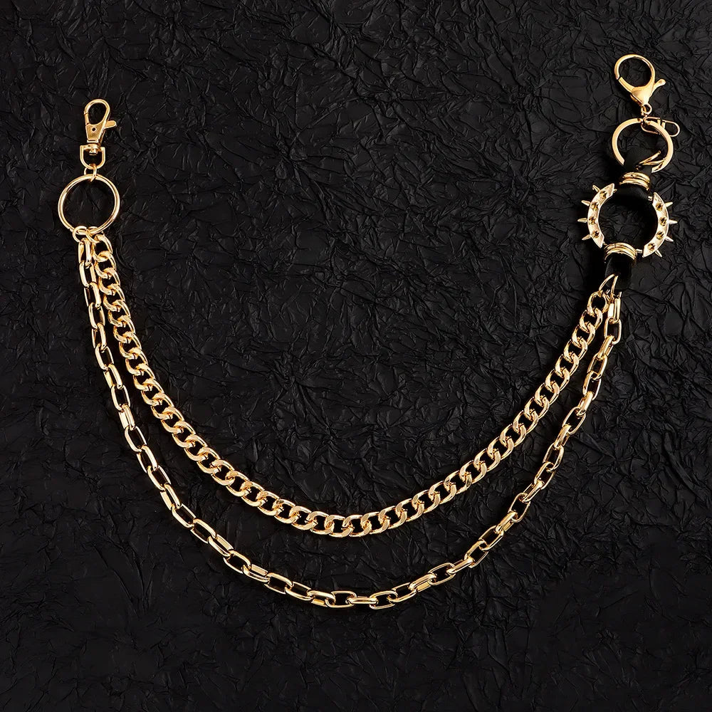 Waist Chains Rock Spiked Pant Trouser Chain Pendant Retro Cool Metal Punk Rock Belts Apparel Handbag Decoration