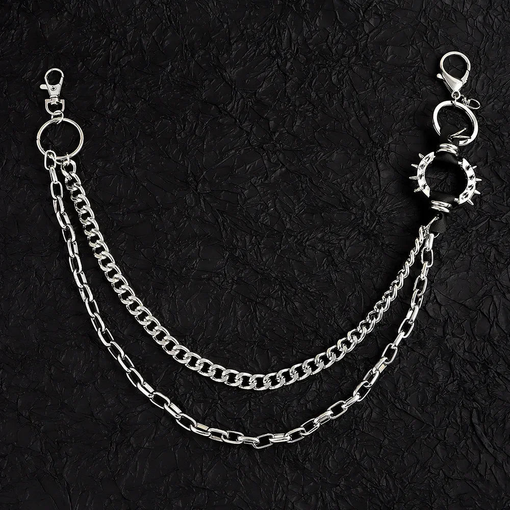 Waist Chains Rock Spiked Pant Trouser Chain Pendant Retro Cool Metal Punk Rock Belts Apparel Handbag Decoration