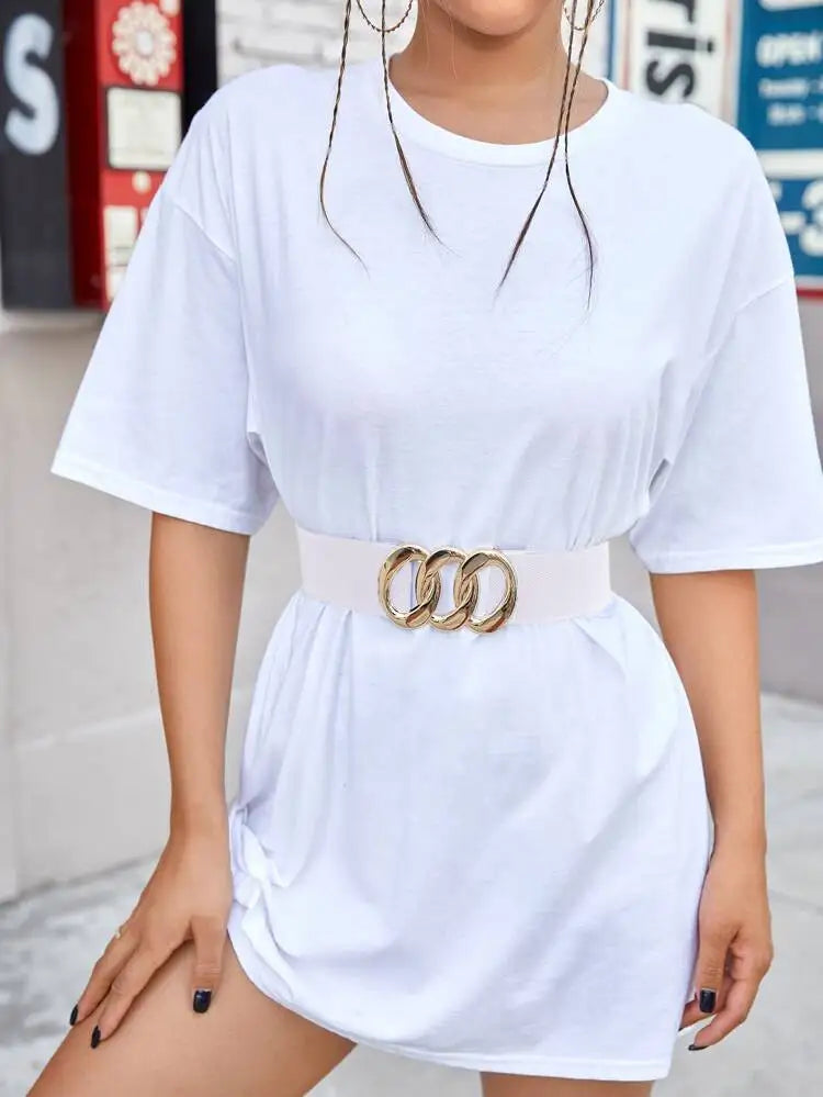 Women Stretchy Wide Waist Belt Ladies Elastic Dress Cummerbund with Pin Buckle Stretch Fashion Cinch Belts