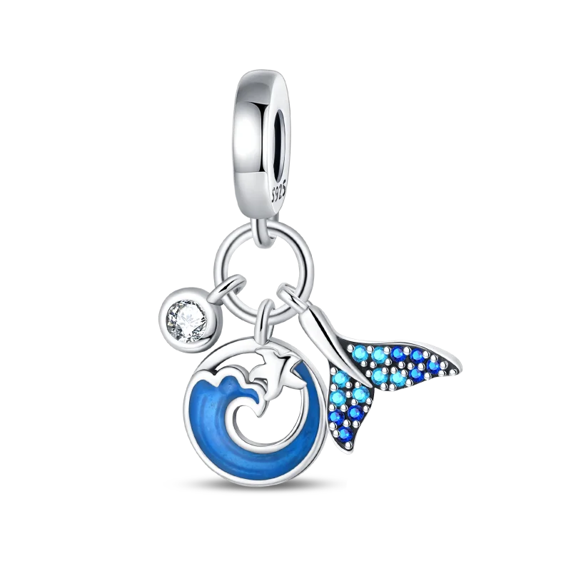 Luminous Ocean Series 925 Silver Turtle Charm Suitable for Pandora Bracelet