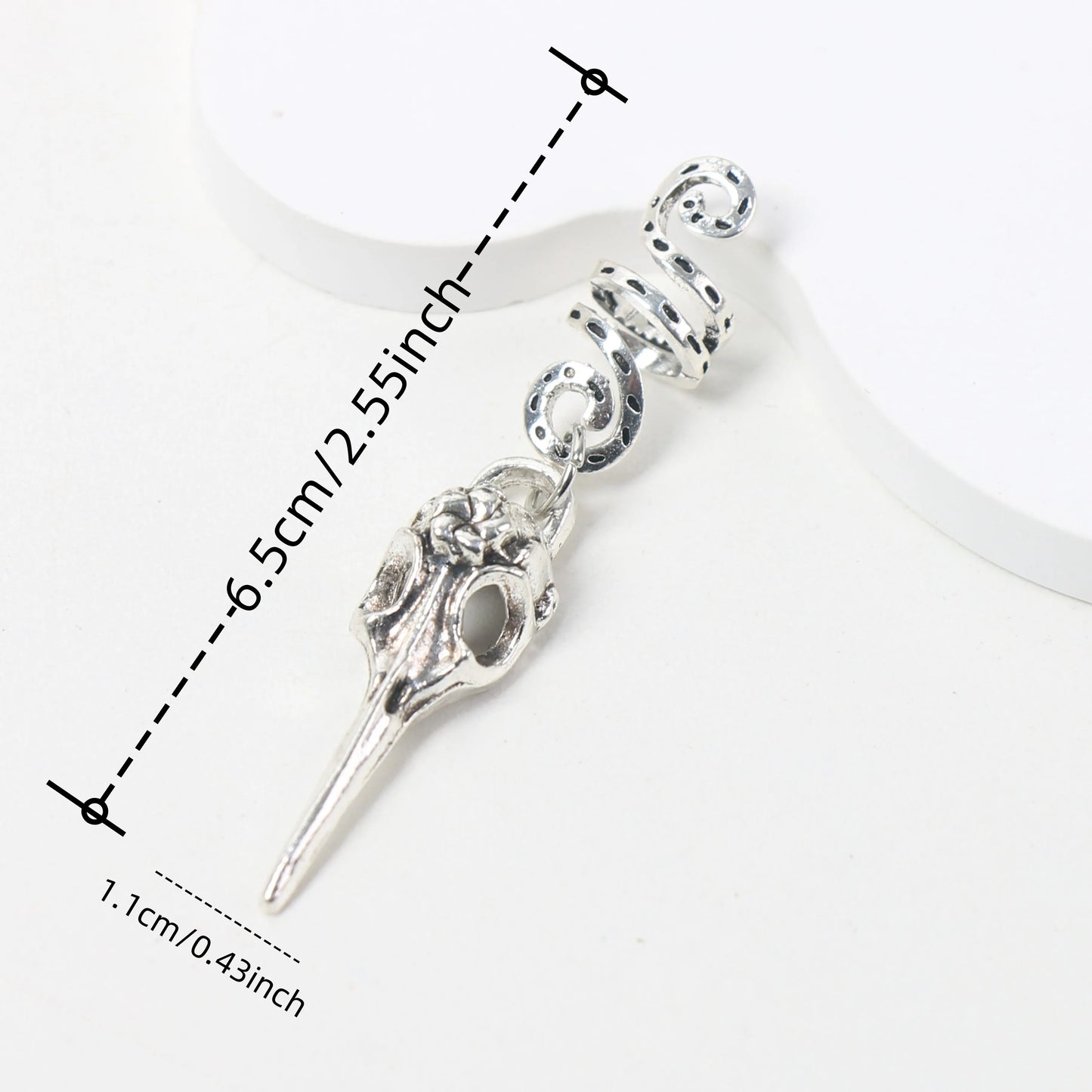 Bird Skull Head Shape Pendant Dreadlock Braid Hair Beads Braids Hair Rings Hippie Style Hair Accessories For Women