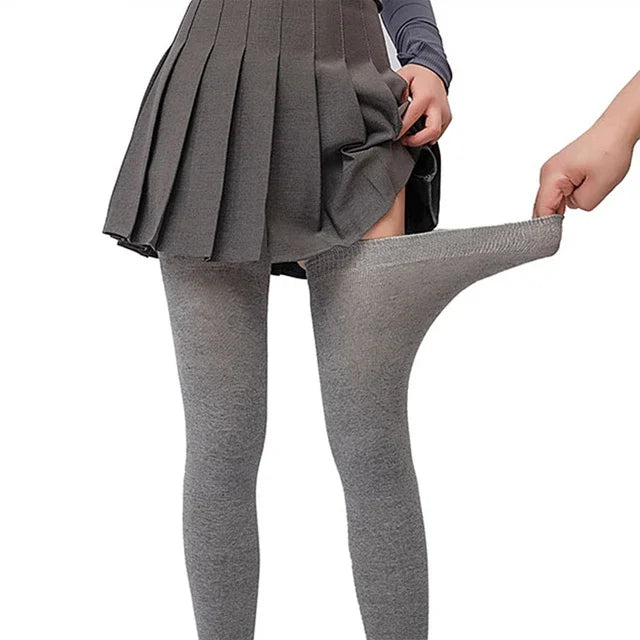 Cotton Thigh High Socks Super Elastic Stockings  Over-knee Extra Long Socks