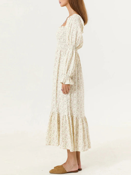 Maxi Dress with Long Sleeves and Off-Shoulder Design