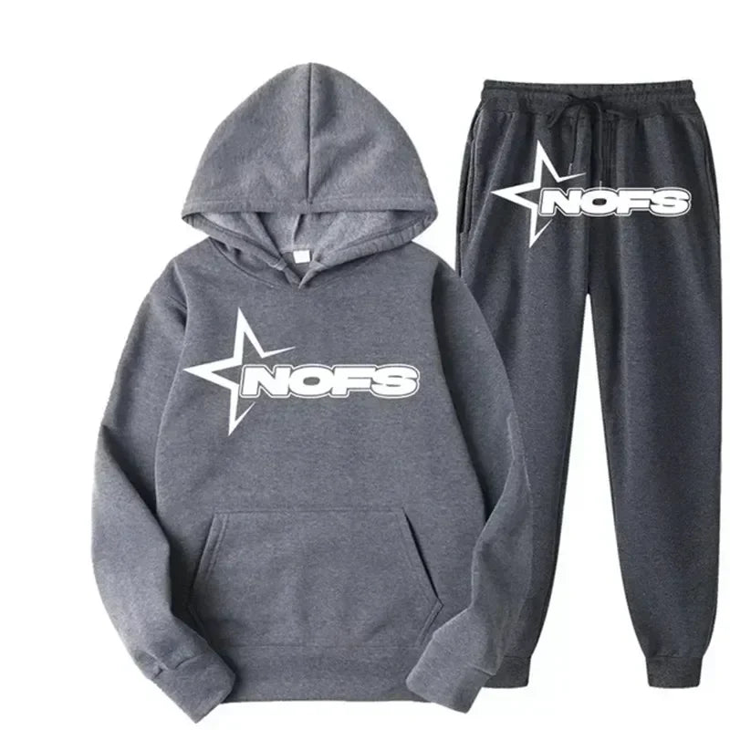men and women of the same fashion trend hoodie casual two-piece suit jacket pants fashion brand printing logo size S-3XL