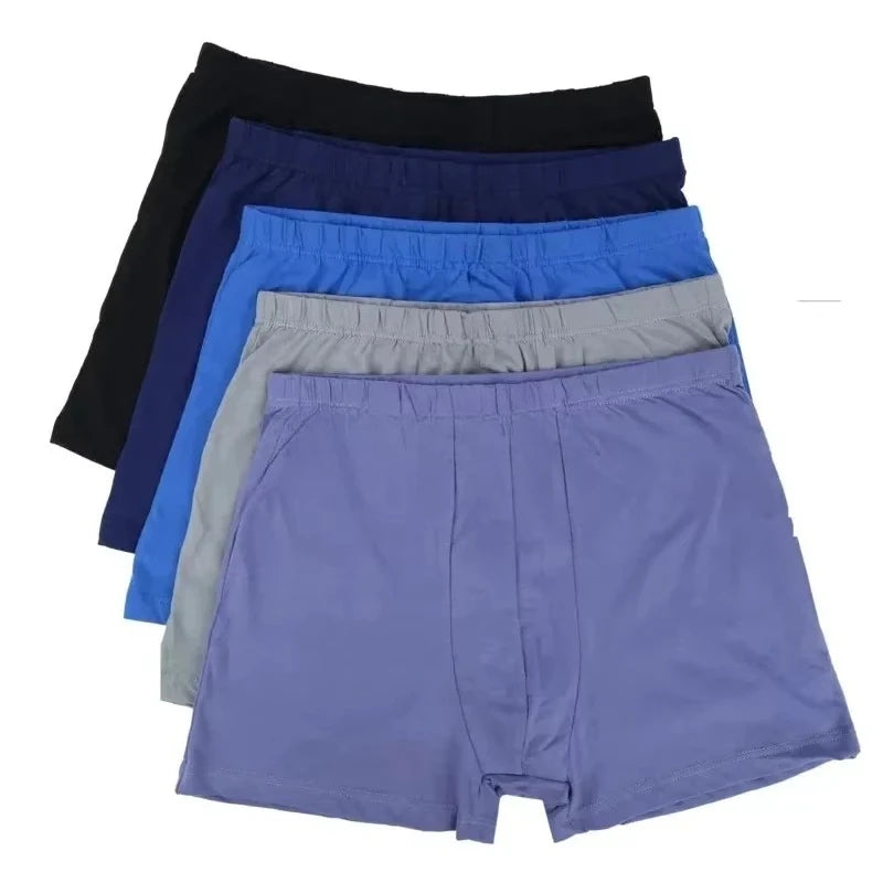 4Pcs 100% Cotton Men's Boxer Briefs Plus Size 8XL-10XL Loose Fit Underwear Big Tall Soft Breathable Anti-Chafing Men Underpants