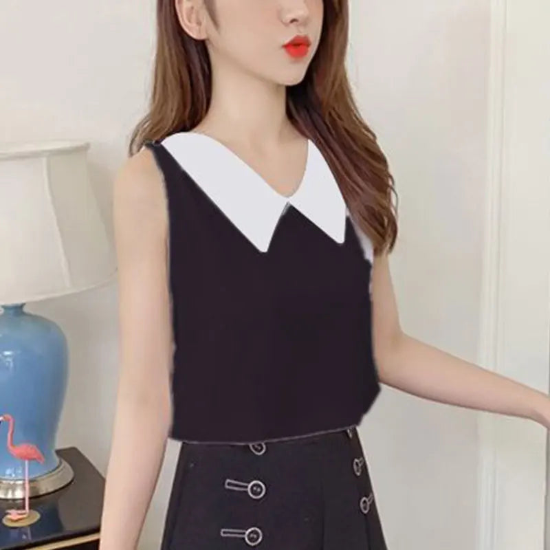 Sleeveless chiffon shirt