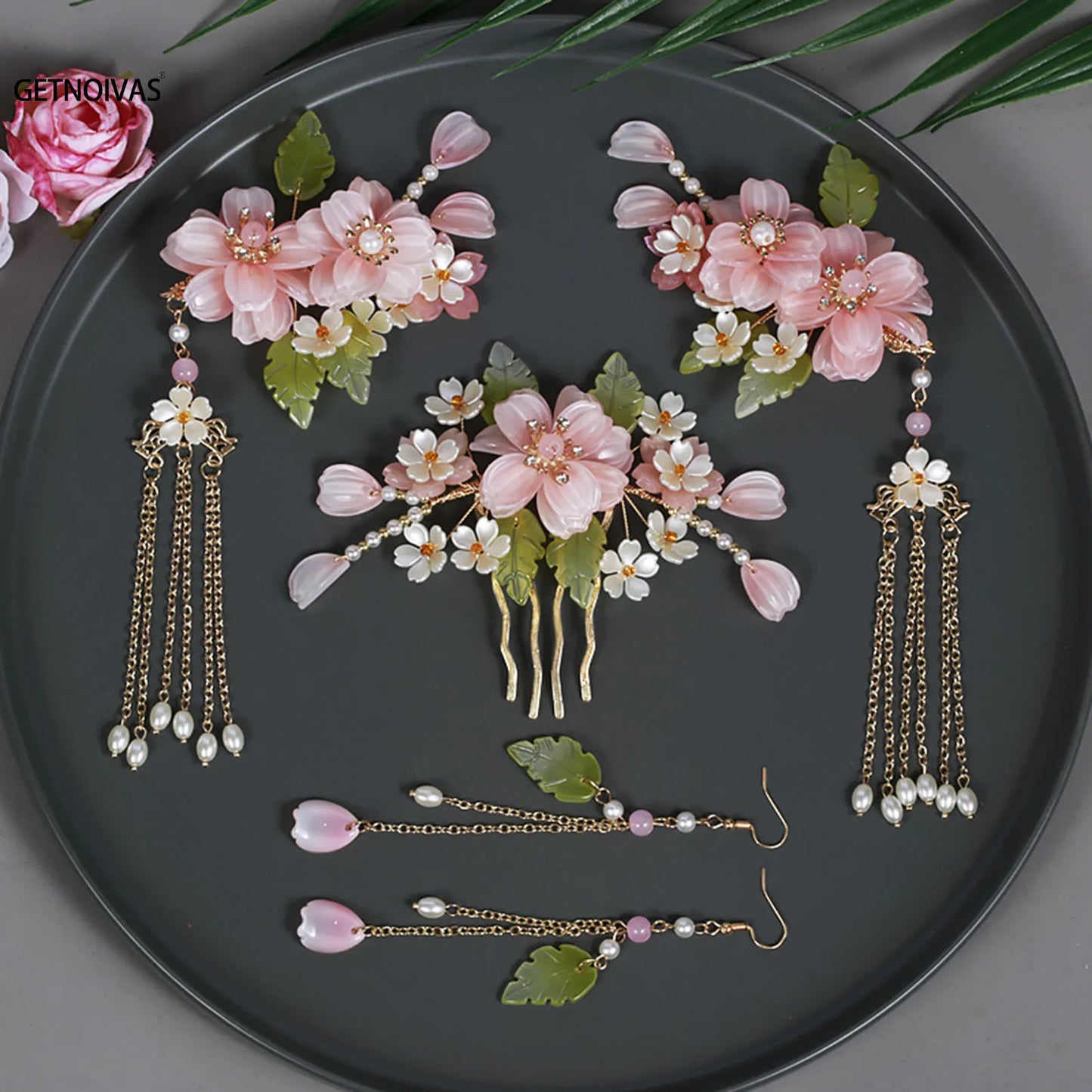 Hair Accessories & Earrings Set Hair Clip Hairpins Hair comb Bridal Headdress Retro Hair Accessories Headwear Gift Earrings