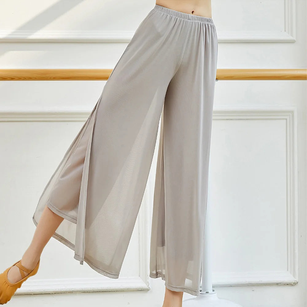 Pants For Women Mesh Nylon Loose Wide Leg Trousers Daily Ladies Yoga Pants