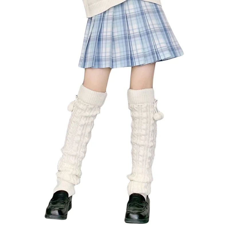 Cable Knit Leg Warmers Soft and Cozy Leg Cover with Ribbed Cuffs