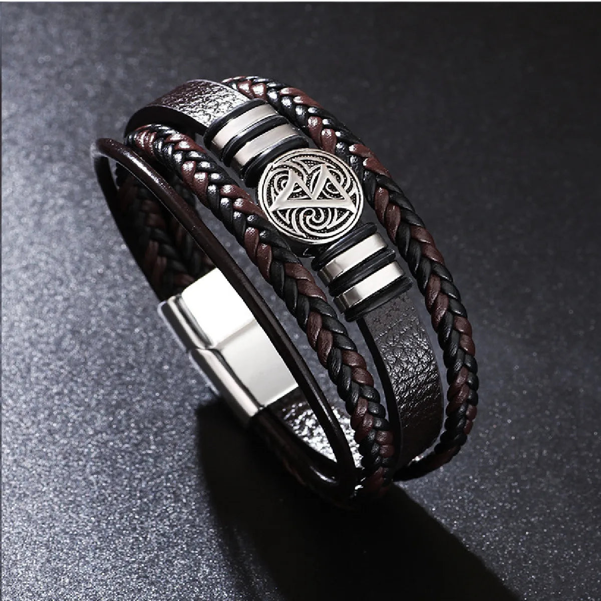 Tree Male Unique Design Trendy Vintage Cuff Men Bracelets PU Leather Bracelets Bangles for Men Jewelry