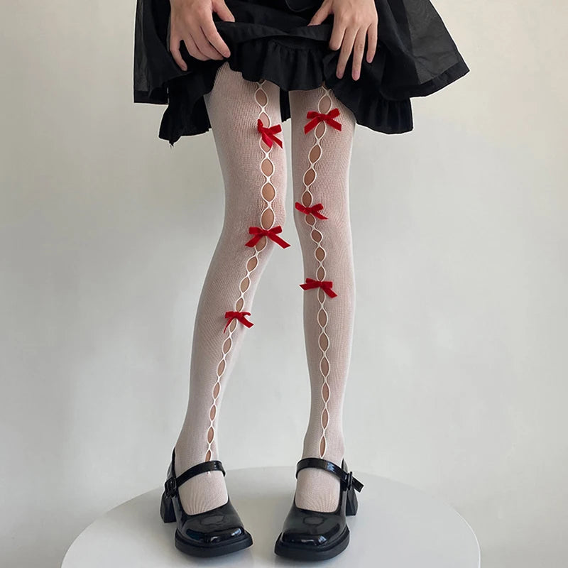Sexy Lace Stockings with Bow Detailing for Women s Night Out Clubwear Date