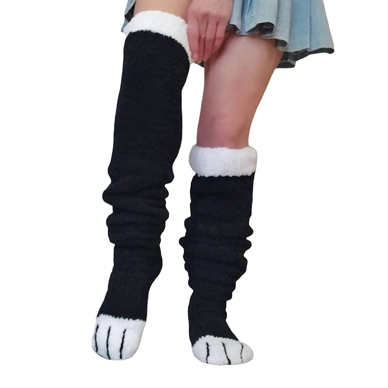 Over-the-Knee Socks Colorful Striped Winter Warm Knit Long Boot Stockings