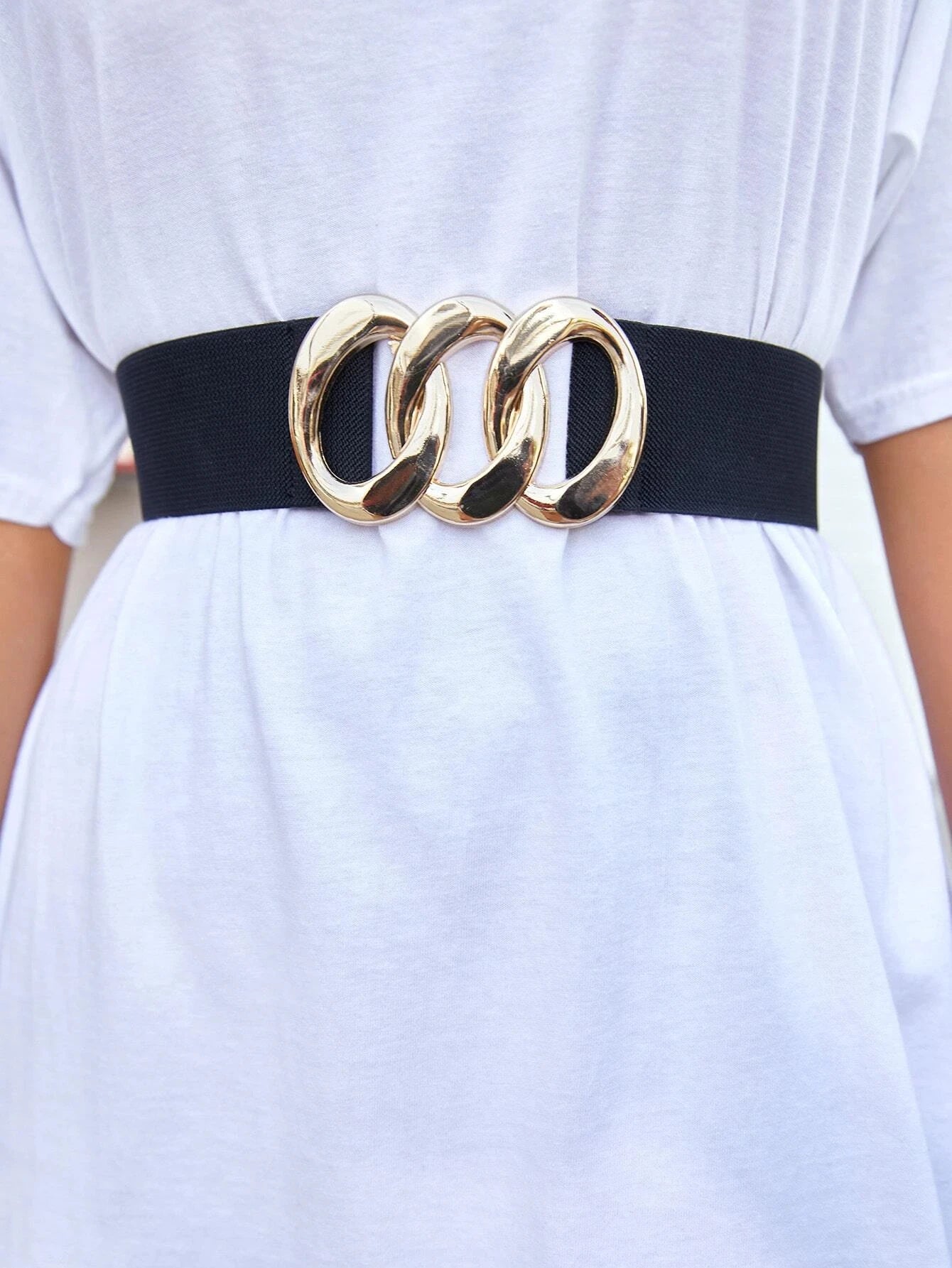 Women Stretchy Wide Waist Belt Ladies Elastic Dress Cummerbund with Pin Buckle Stretch Fashion Cinch Belts